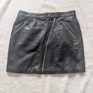 Faux Leather PVC Black Moto Goth Punk Mini Skirt 29"